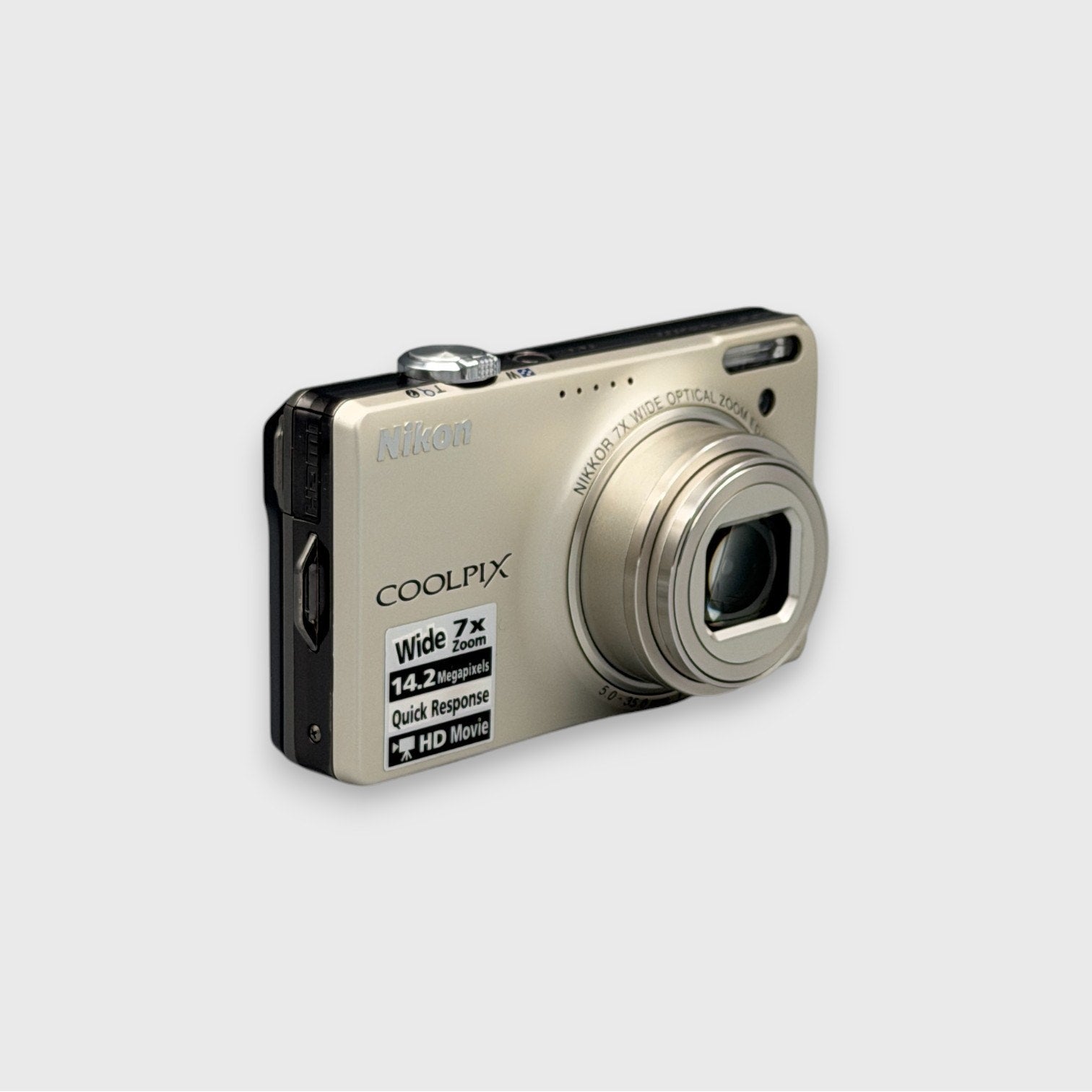 Nikon Coolpix S6000 Digital Camera | 14.2MP CMOS, 7x Zoom, Silver