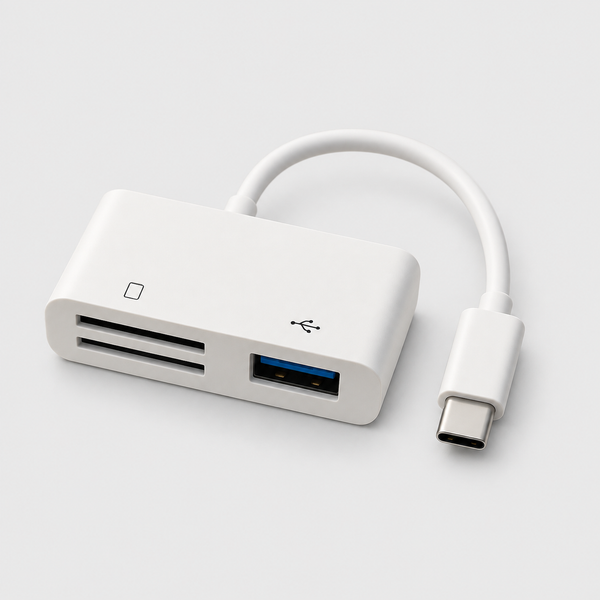 3-in-1 Multifunctional Card Reader Type-C - Compatible with SD Card, TF Card, and USB Drive