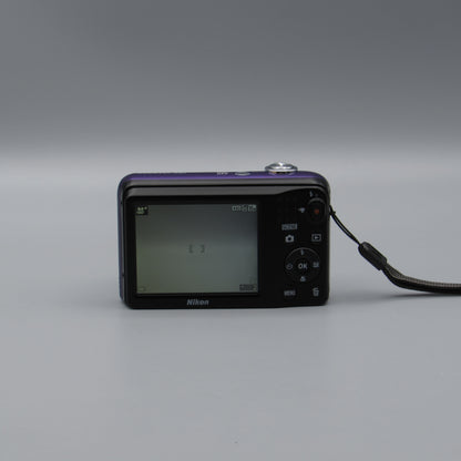 Nikon Coolpix A10 rear view showing the LCD screen and control buttons.
