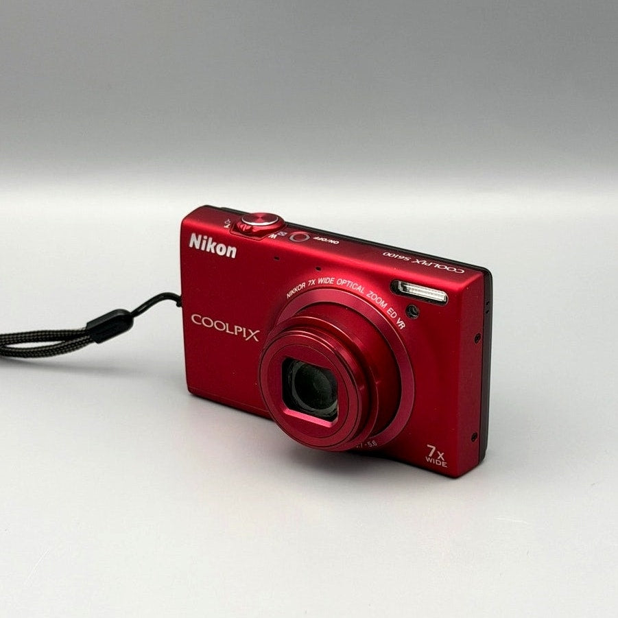 Nikon Coolpix S6100 Digital Camera | 16MP CCD, 7x Zoom, Red