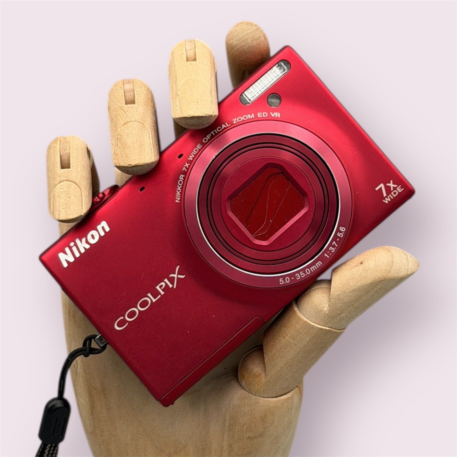Nikon Coolpix S6100 Digital Camera | 16MP CCD, 7x Zoom, Red