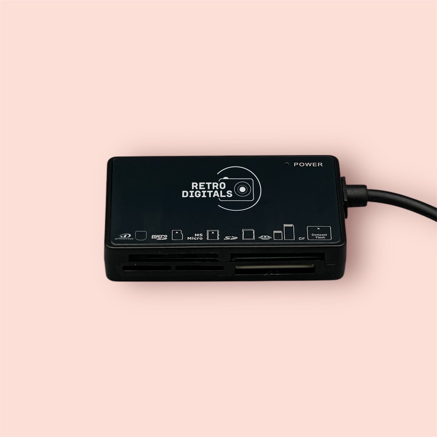 6-in-1 USB 2.0 Card Reader for vintage digital cameras, compatible with CF, XD, SDHC, SDXC, Memory Card, and TF formats - Retro Digitals