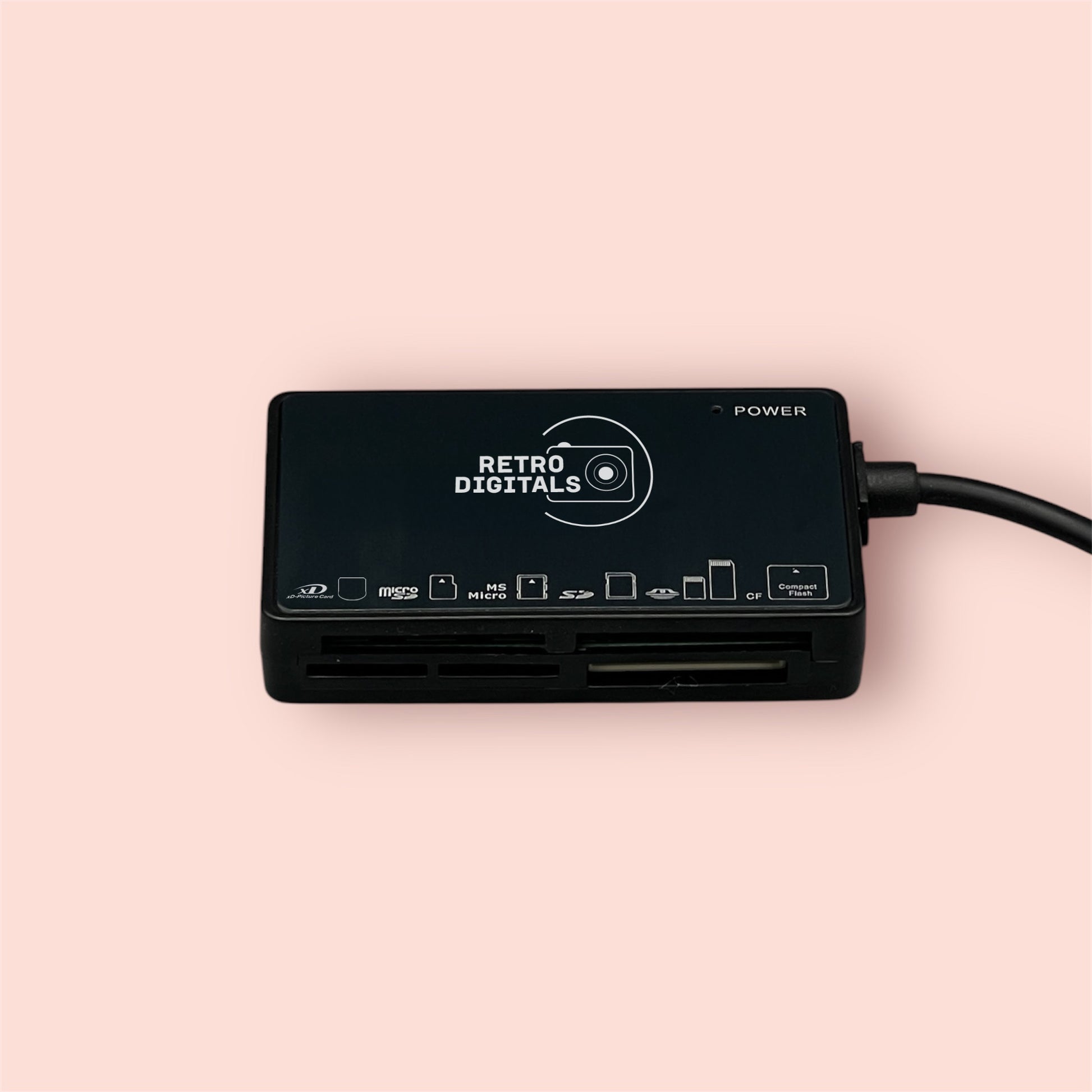 6-in-1 USB 2.0 Card Reader for vintage digital cameras, compatible with CF, XD, SDHC, SDXC, Memory Card, and TF formats - Retro Digitals