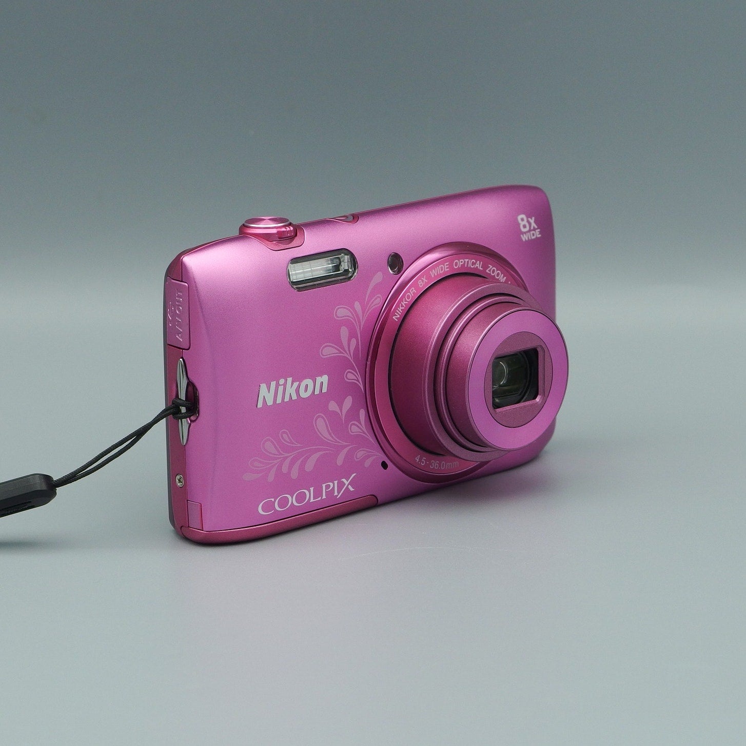 Nikon Coolpix S3600 Digital Camera | 20.1MP CCD, 8x Zoom, Floral