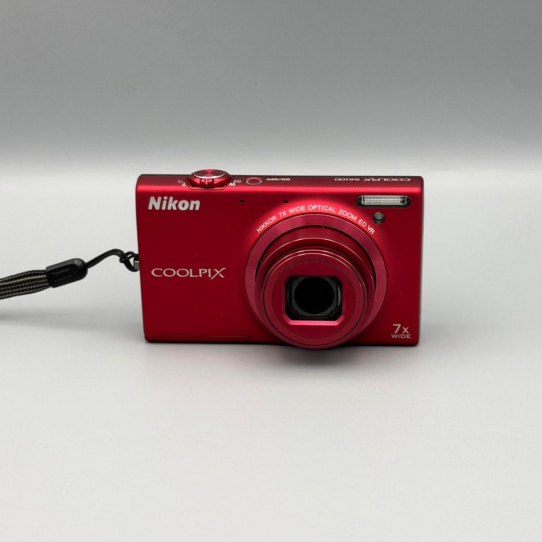Nikon Coolpix S6100 Digital Camera | 16MP CCD, 7x Zoom, Red